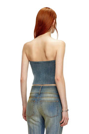 Rib-knit tube top with Oval D Diesel