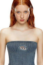 Rib-knit tube top with Oval D Diesel