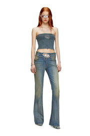 Rib-knit tube top with Oval D Diesel