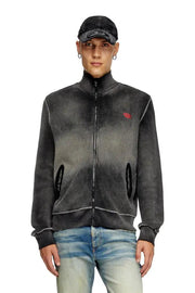 Waffle and jersey zip-up sweatshirt Diesel