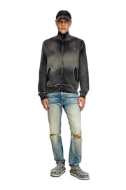 Waffle and jersey zip-up sweatshirt Diesel