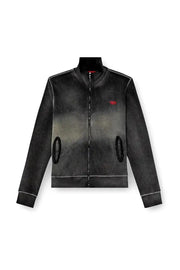 Waffle and jersey zip-up sweatshirt Diesel