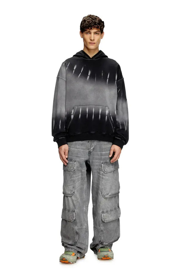 Tie-dyed hoodie with logo print Diesel