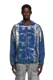 Zip-up hoodie with distressed effects Diesel