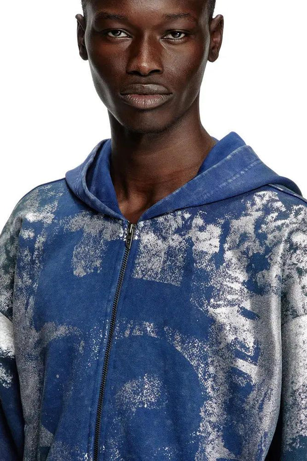 Zip-up hoodie with distressed effects Diesel