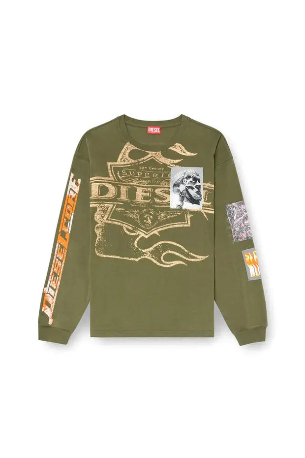 Long-sleeve T-shirt with graphic patches Diesel