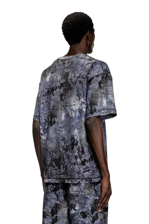 Marble-effect burnout T-shirt Diesel