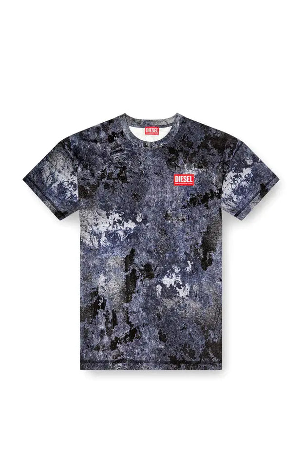 Marble-effect burnout T-shirt Diesel