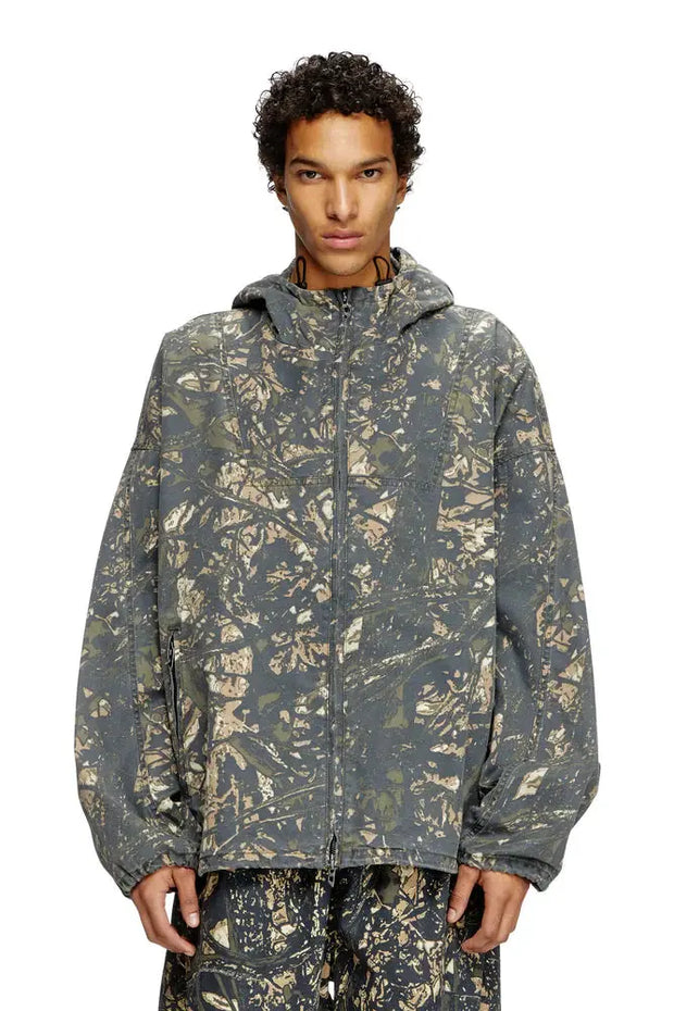 Hooded jacket with camo print Diesel