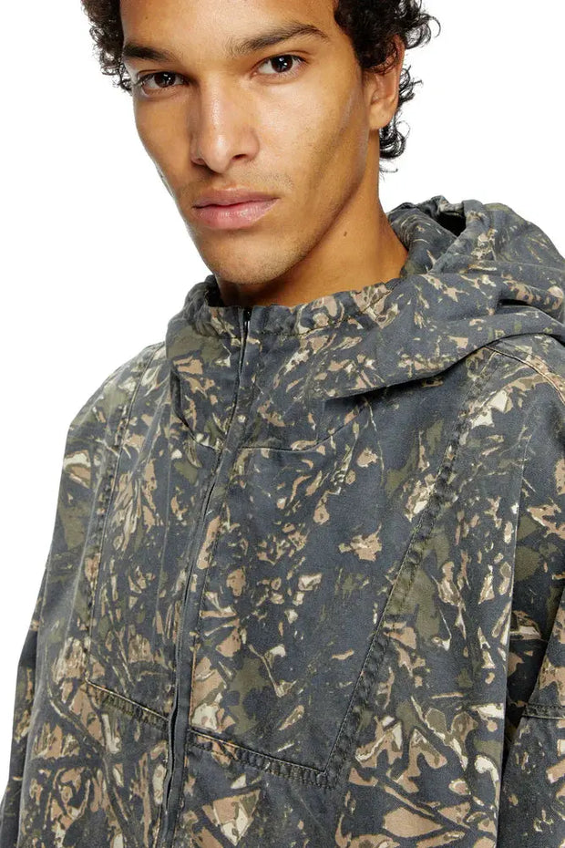 Hooded jacket with camo print Diesel