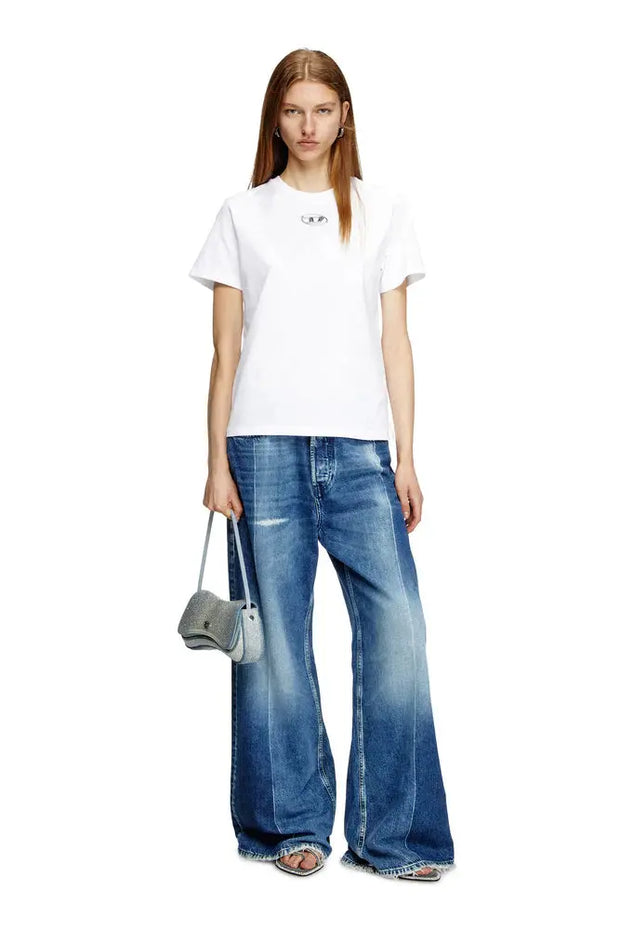 Regular fit T-shirt with cut-out Oval D Diesel