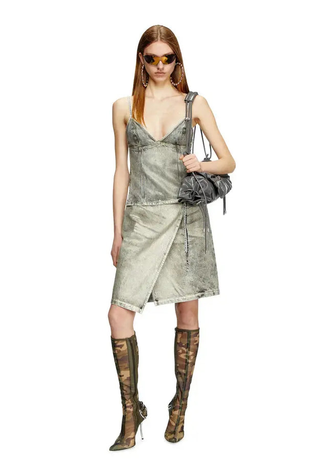 Top in shiny coated denim Diesel