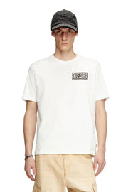 T-shirt with gabardine patch logo Diesel