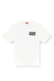 T-shirt with gabardine patch logo Diesel