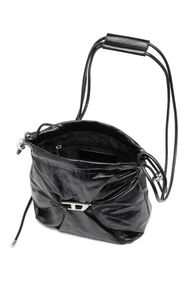 Scrunch-D-Bucket bag in shiny wrinkled leather Diesel