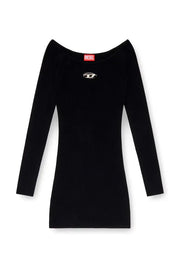 Off-the-shoulder dress in ribbed knit Diesel