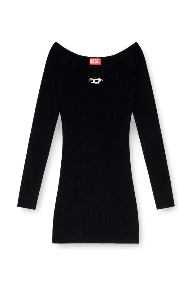 Off-the-shoulder dress in ribbed knit Diesel