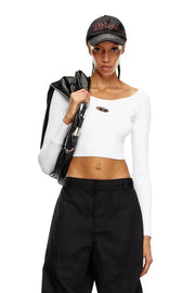 Off-the-shoulder top in ribbed knit Diesel