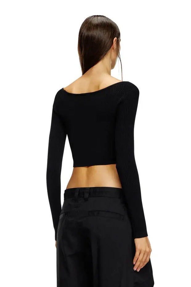 Off-the-shoulder top in ribbed knit Diesel