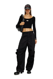 Off-the-shoulder top in ribbed knit Diesel