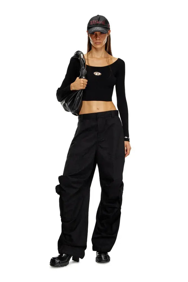 Off-the-shoulder top in ribbed knit Diesel