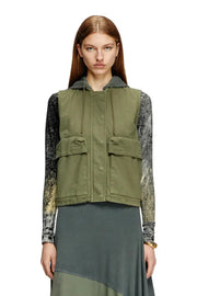 Hooded cargo vest in cotton twill Diesel