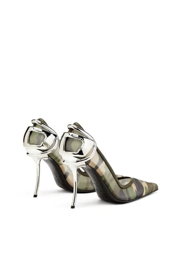D-Ten&Half-Camo-mesh pumps with curved heel Diesel