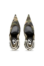 D-Ten&Half-Camo-mesh pumps with curved heel Diesel