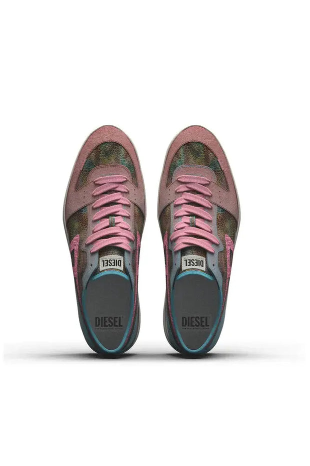 S-Leroji D-Glittered-logo nylon and suede sneakers Diesel