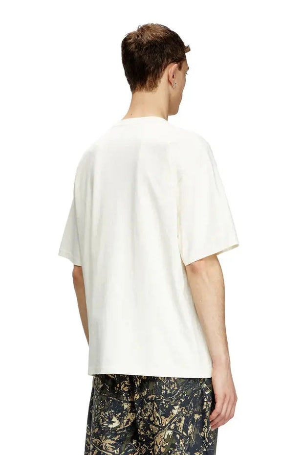 T-shirt with distressed flocked logo Diesel