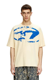T-shirt with distressed flocked logo Diesel