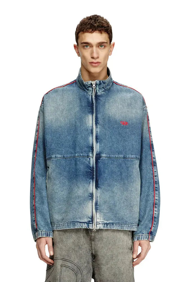 Denim jacket with red piping Diesel