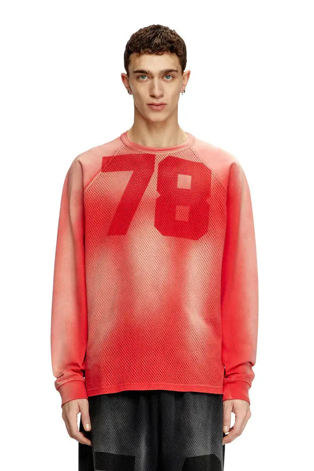 Faded long-sleeve T-shirt with mesh front Diesel