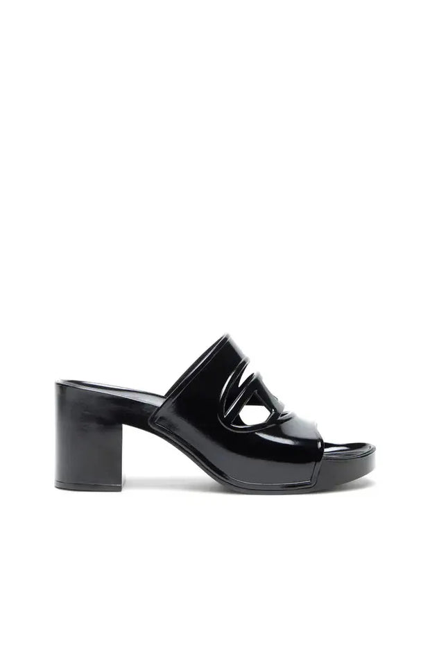 Sa-Bonnie-Heeled rubber slides with cut-out logo Diesel