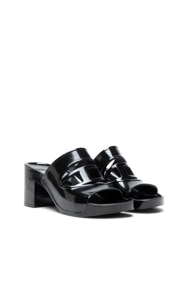Sa-Bonnie-Heeled rubber slides with cut-out logo Diesel