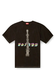 Acid-wash T-shirt with printed graphics Diesel