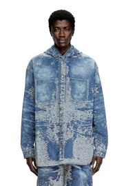Overshirt in distressed jacquard denim Diesel
