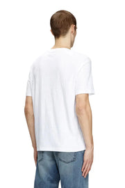 Slub cotton T-shirt with flocked logo Diesel