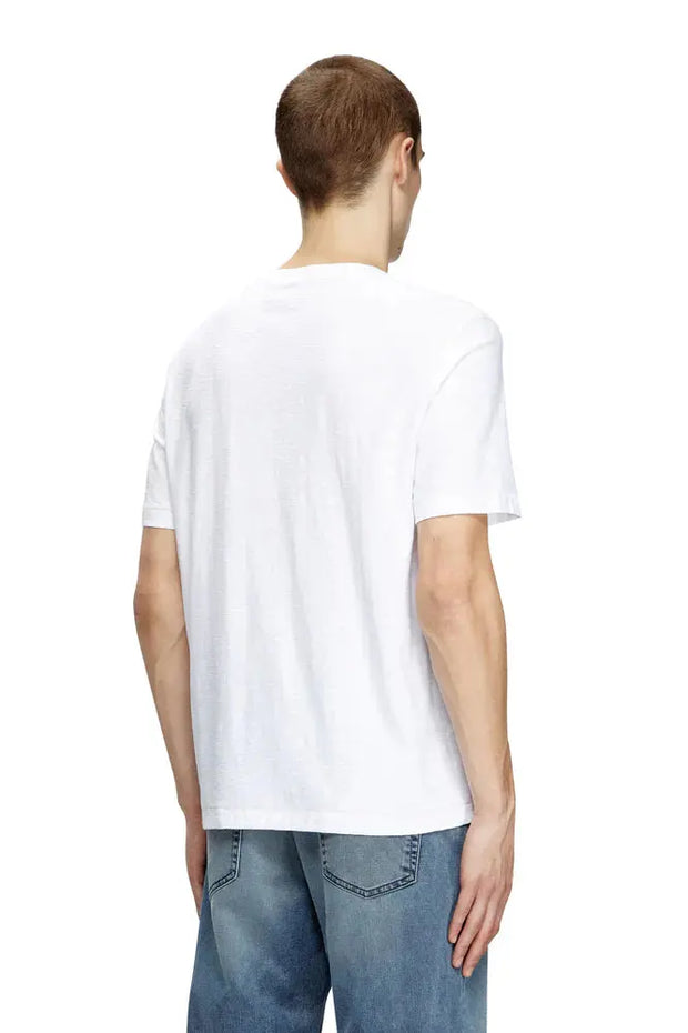 Slub cotton T-shirt with flocked logo Diesel
