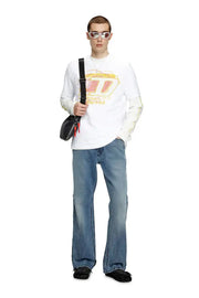 Slub cotton T-shirt with flocked logo Diesel