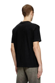 Slub cotton T-shirt with flocked logo Diesel