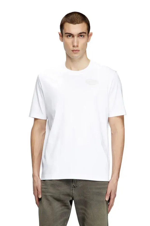 Mercerized cotton T-shirt with tonal logo Diesel