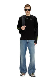 Mercerized cotton T-shirt with tonal logo Diesel