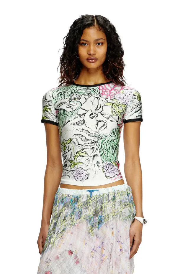 T-shirt with tattoo print Diesel