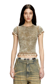 Marbled T-shirt with ruffled trims Diesel