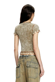 Marbled T-shirt with ruffled trims Diesel