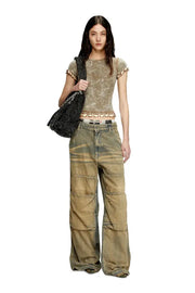 Marbled T-shirt with ruffled trims Diesel