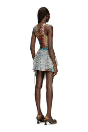 Short asymmetric dress with leopard print Diesel