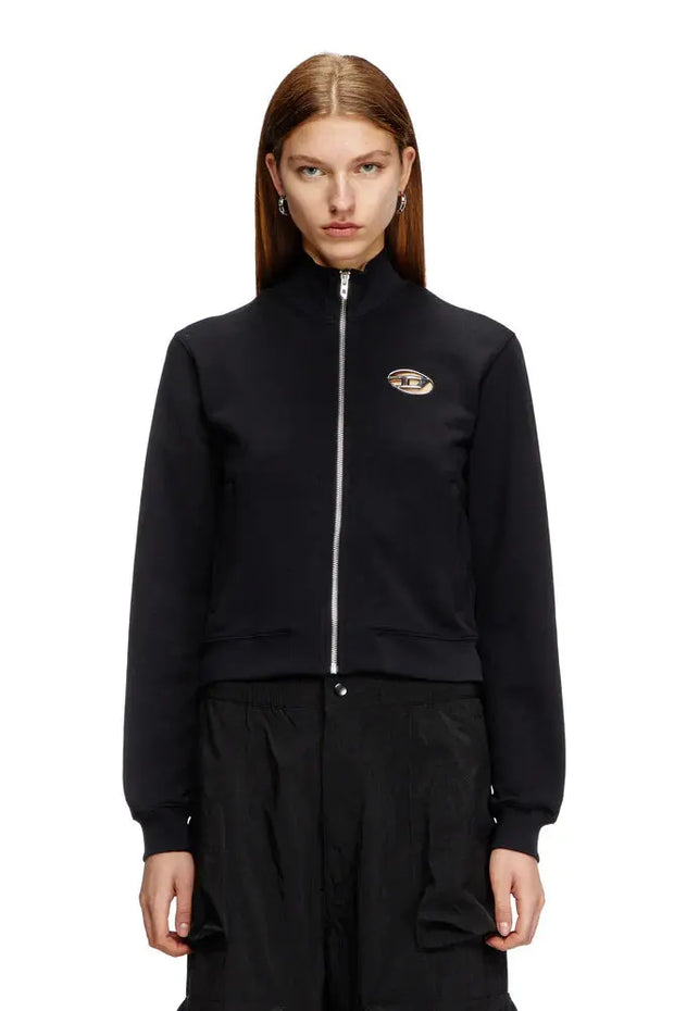 Zip-up sweatshirt with cut-out logo Diesel