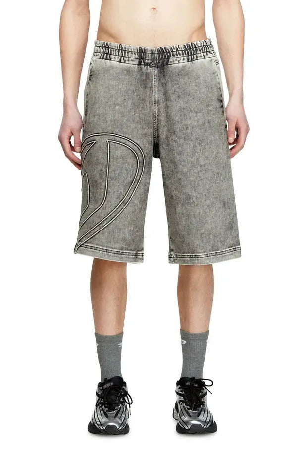Track Denim bermudas with Oval D Diesel